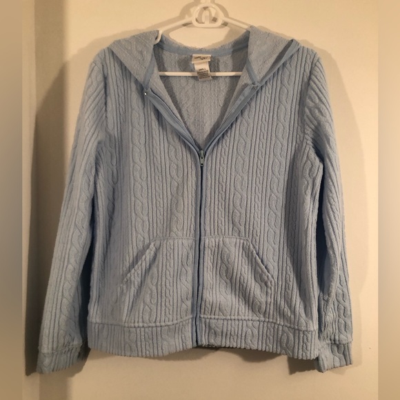 Jackets & Coats Baby Blue Zip Up Textured Hoodie Poshmark